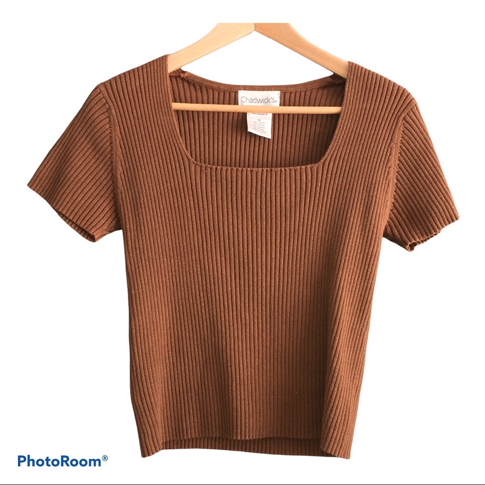 Chadwick’s Ribbed Short Sleeve Top Size Medium